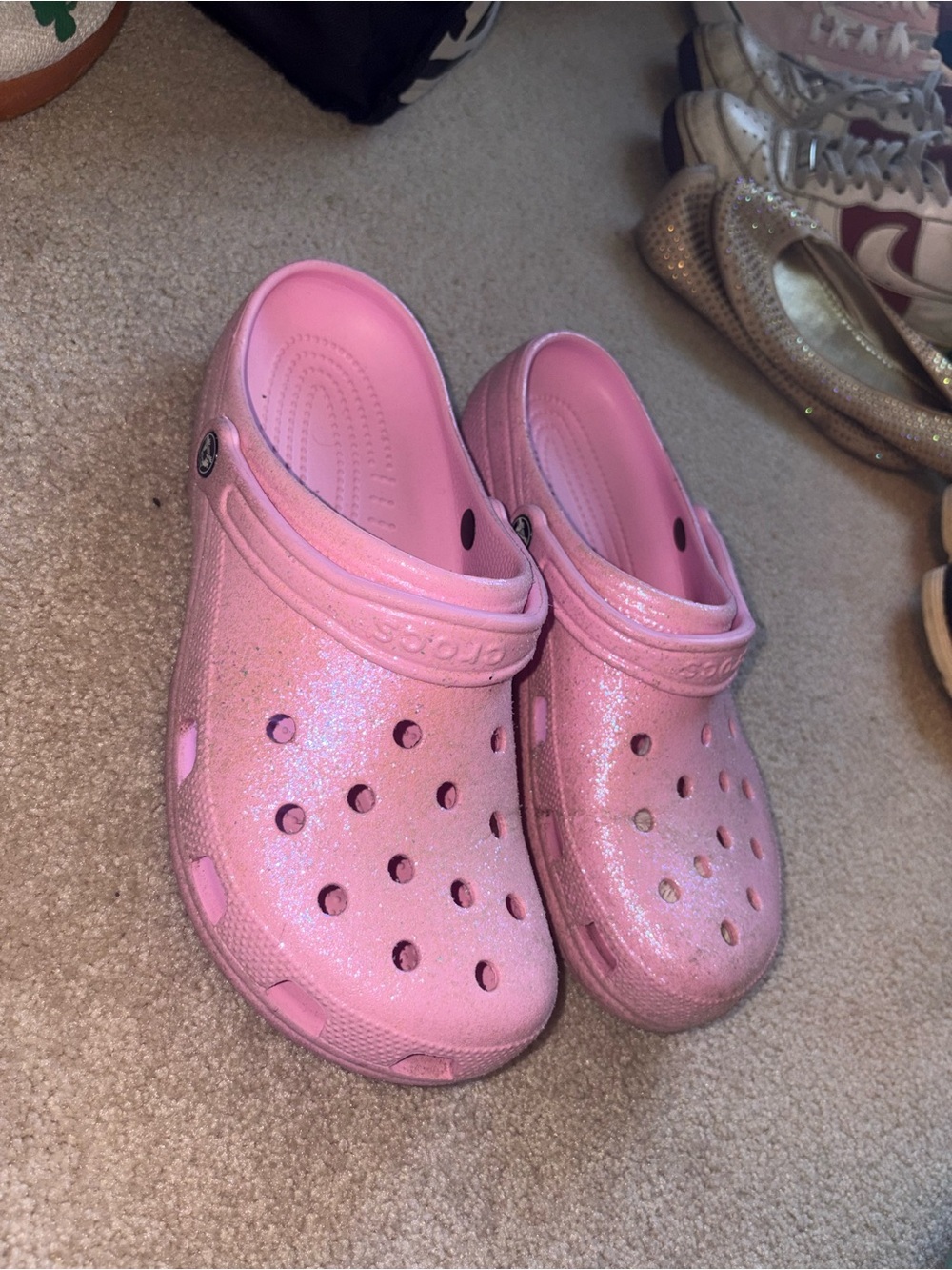CROCS Pink Glitter Clogs